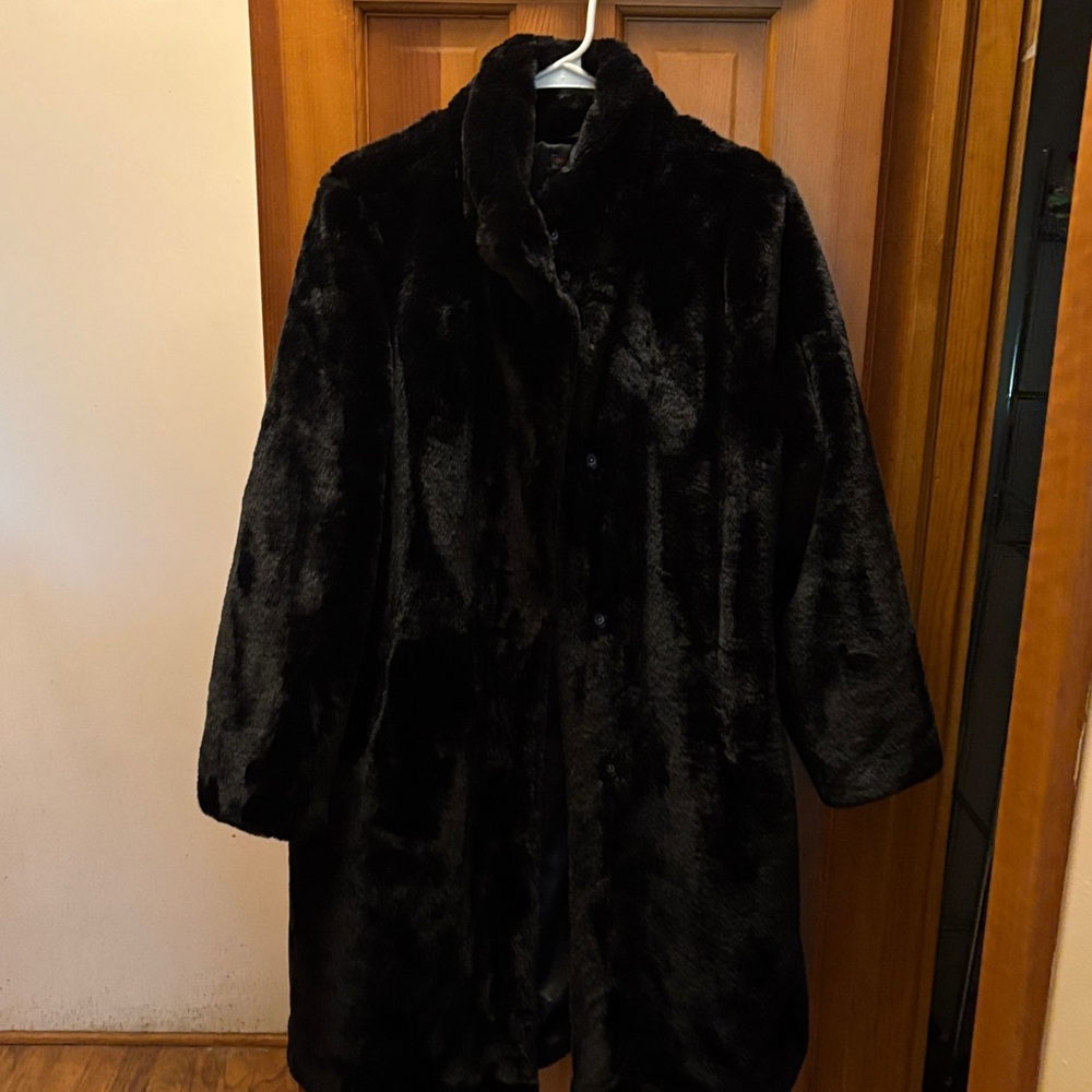 Christian Siriano Luxurious Black Teddy Jacket